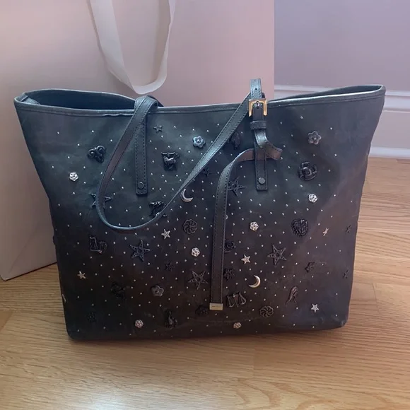 Jimmy choo zodiac sign star studs leather tote 2 ways! - Picture 2 of 11